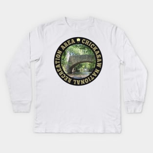 Chickasaw National Recreation Area circle Kids Long Sleeve T-Shirt